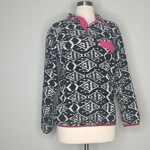 Patagonia Synchilla Fleece Rare Fish Ikat Print XS - Picture 3 of 6